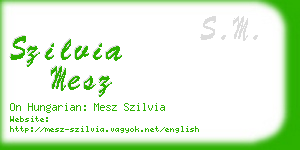 szilvia mesz business card